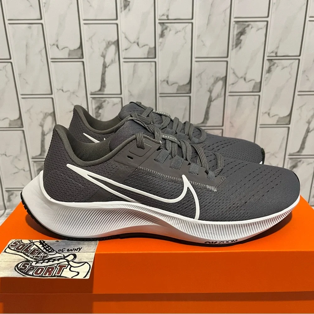 New Nike Air Zoom Pegasus 38 Grey White Running Training Gym Shoes Workout Women